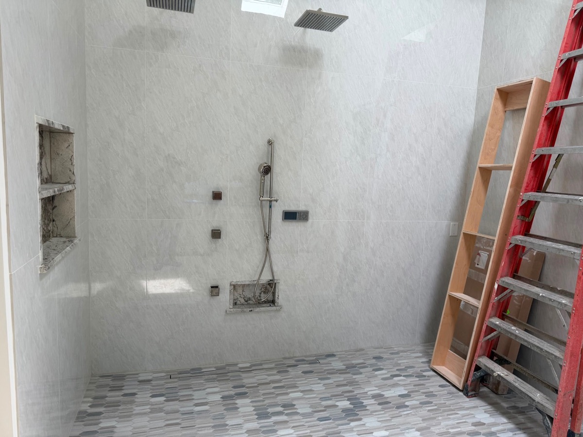 Custom shower finish by JMO Construction LLC